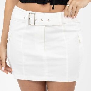 Ava And Ever Cream Mini Dora Skirt with Belt